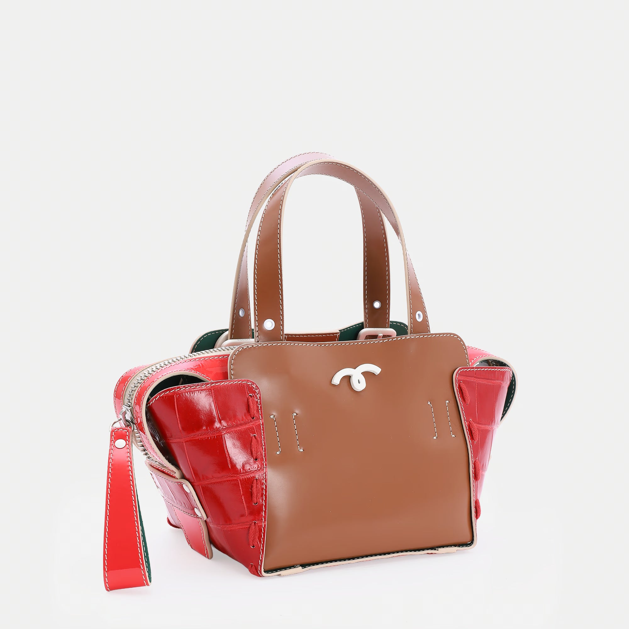 Margherita Bag S Tobacco/Red