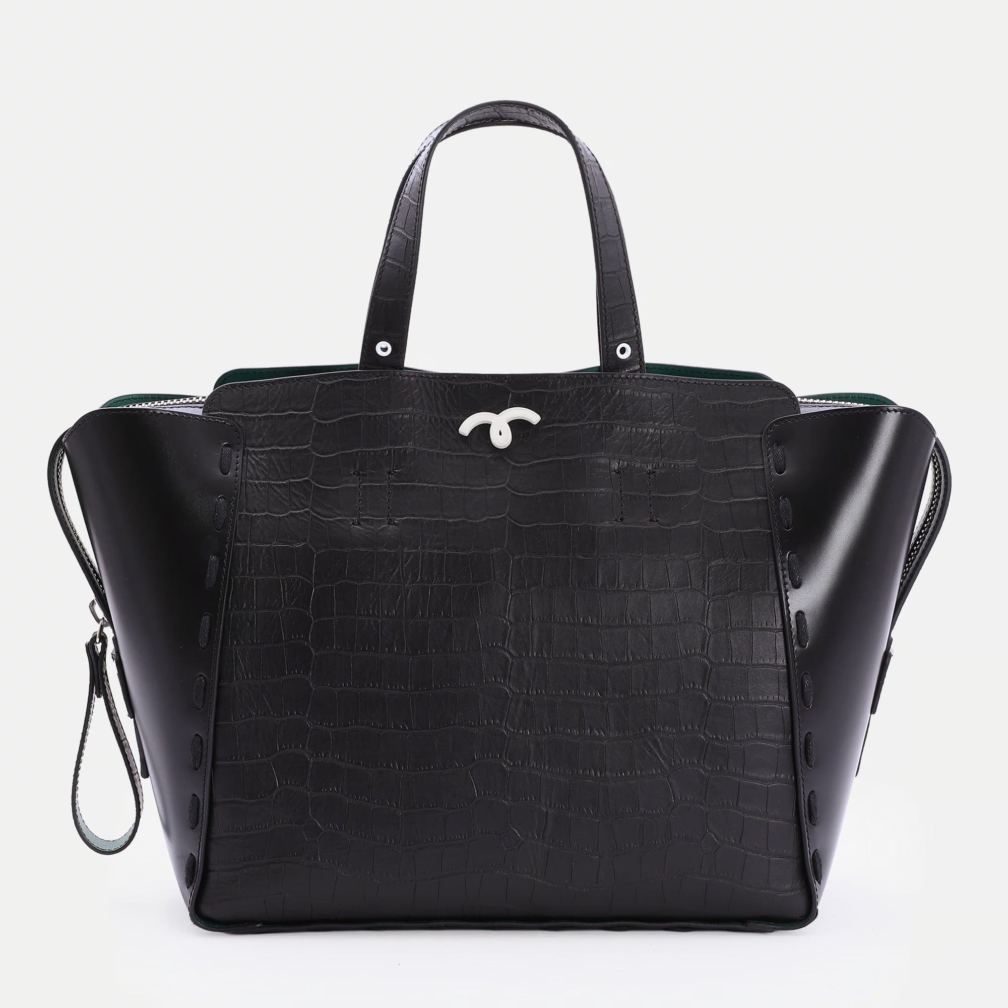 Borsa Margherita L Nero Cocco/Liscio