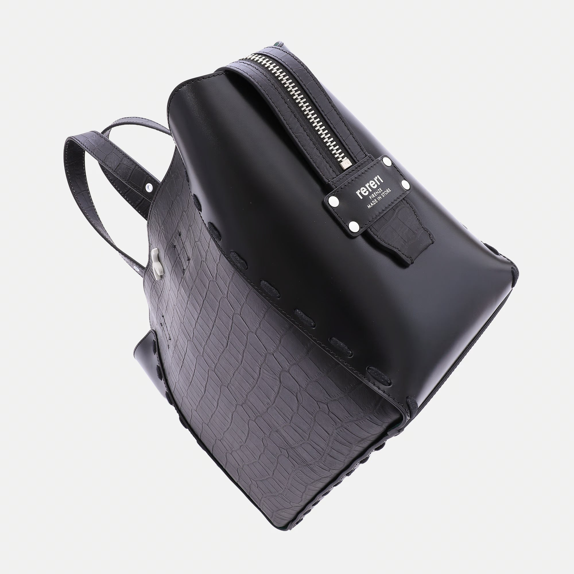 Borsa Margherita L Nero Cocco/Liscio