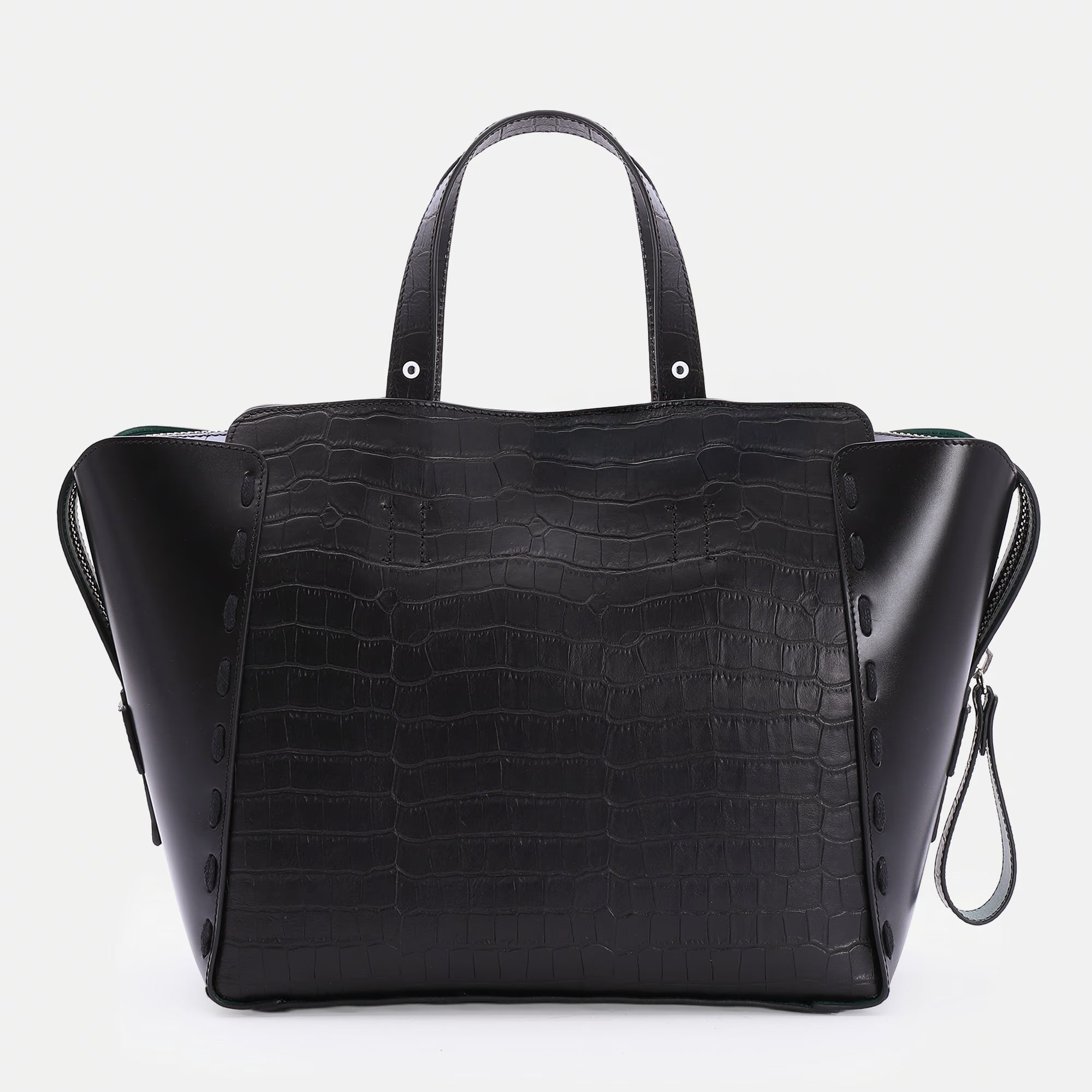 Borsa Margherita L Nero Cocco/Liscio