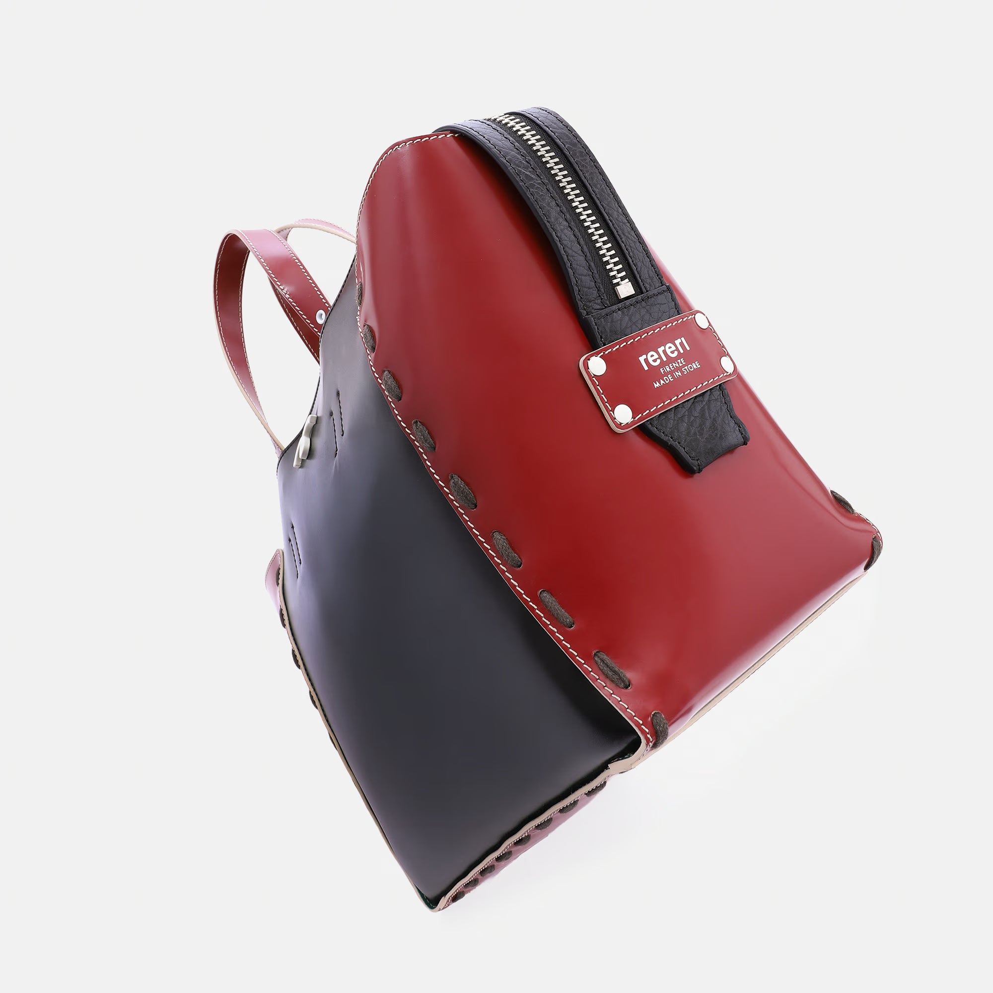 Borsa Margherita L Nero/Panna/Wine