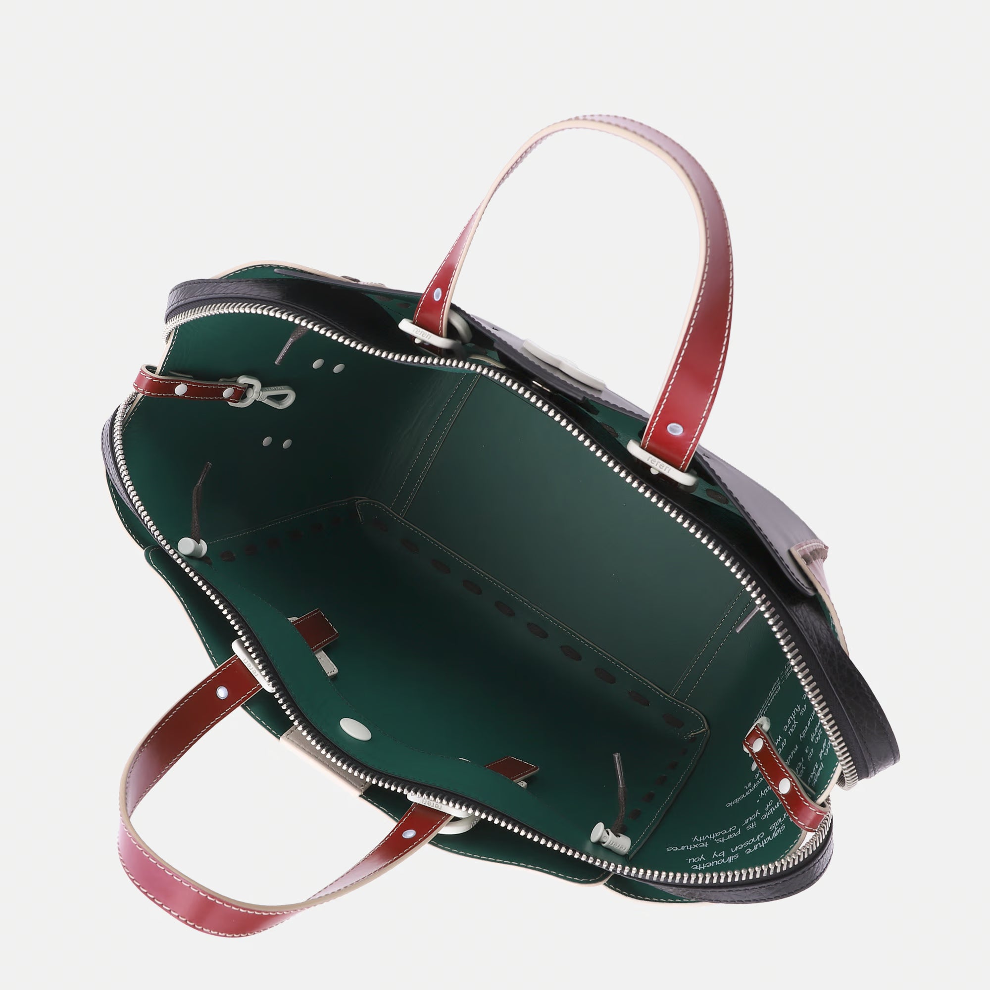 Borsa Margherita L Nero/Panna/Wine