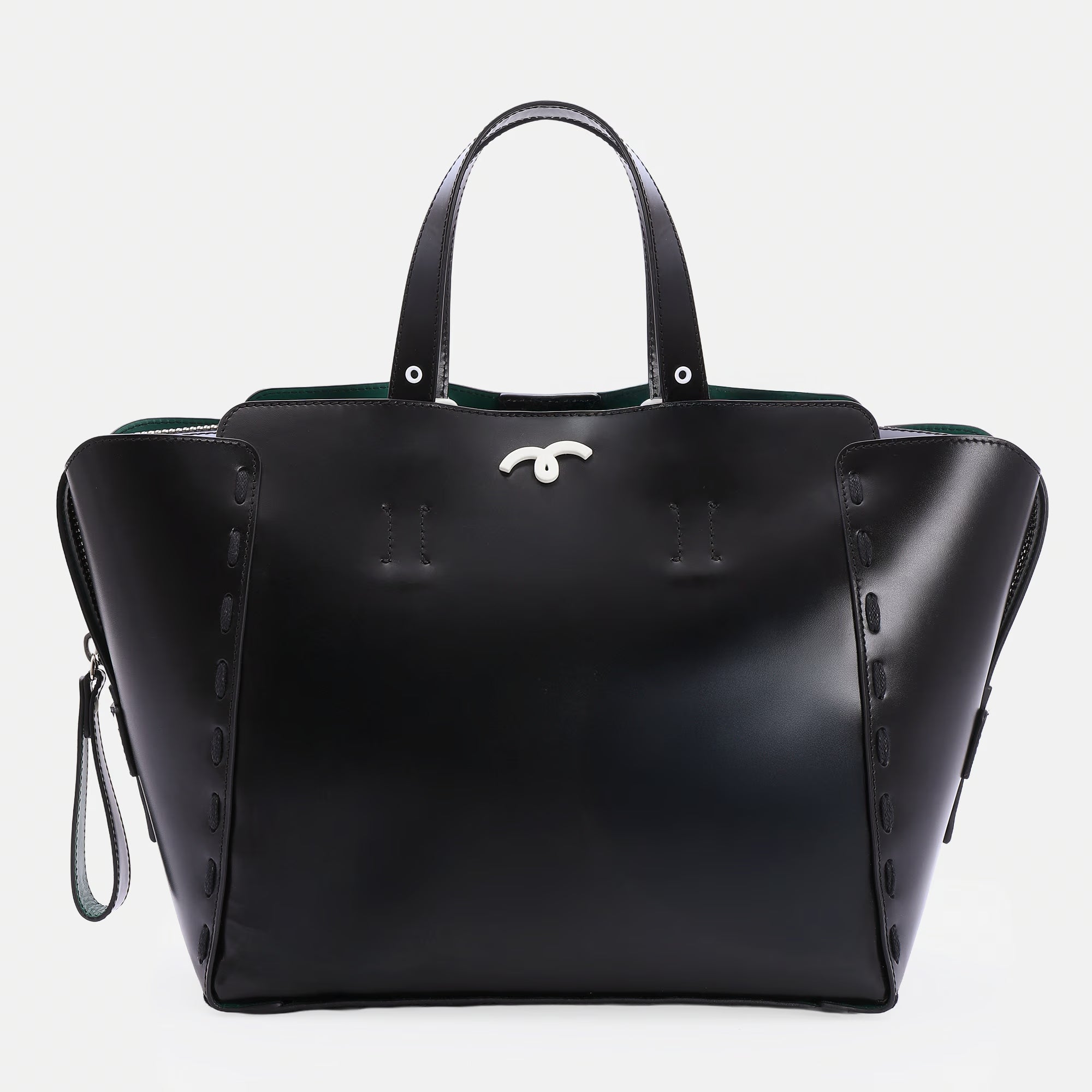 Borsa Margherita L Total Black Liscio