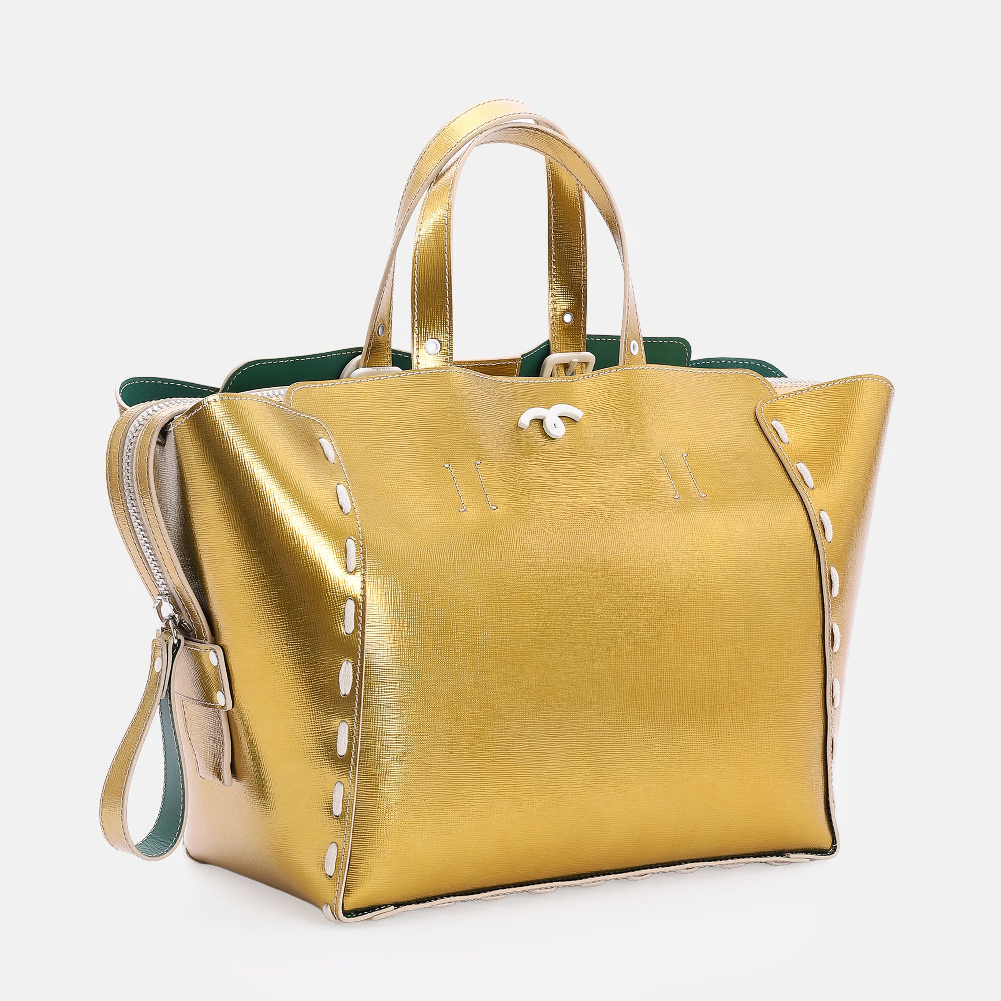 Borsa Margherita L Oro Saffiano