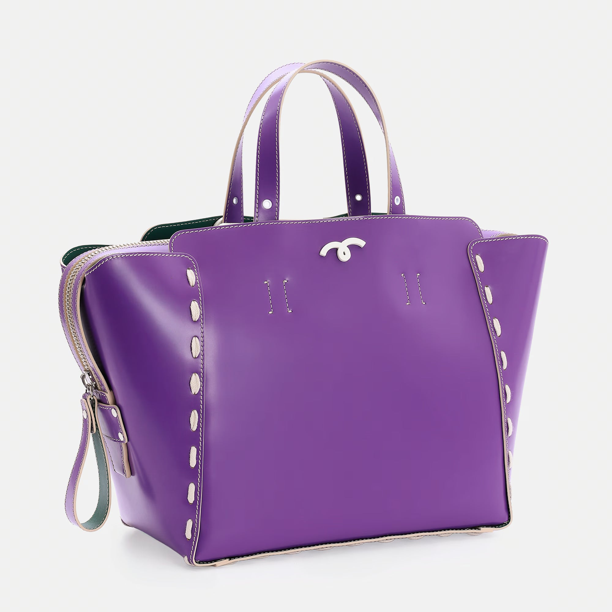 Borsa Margherita L Viola Abrasivato