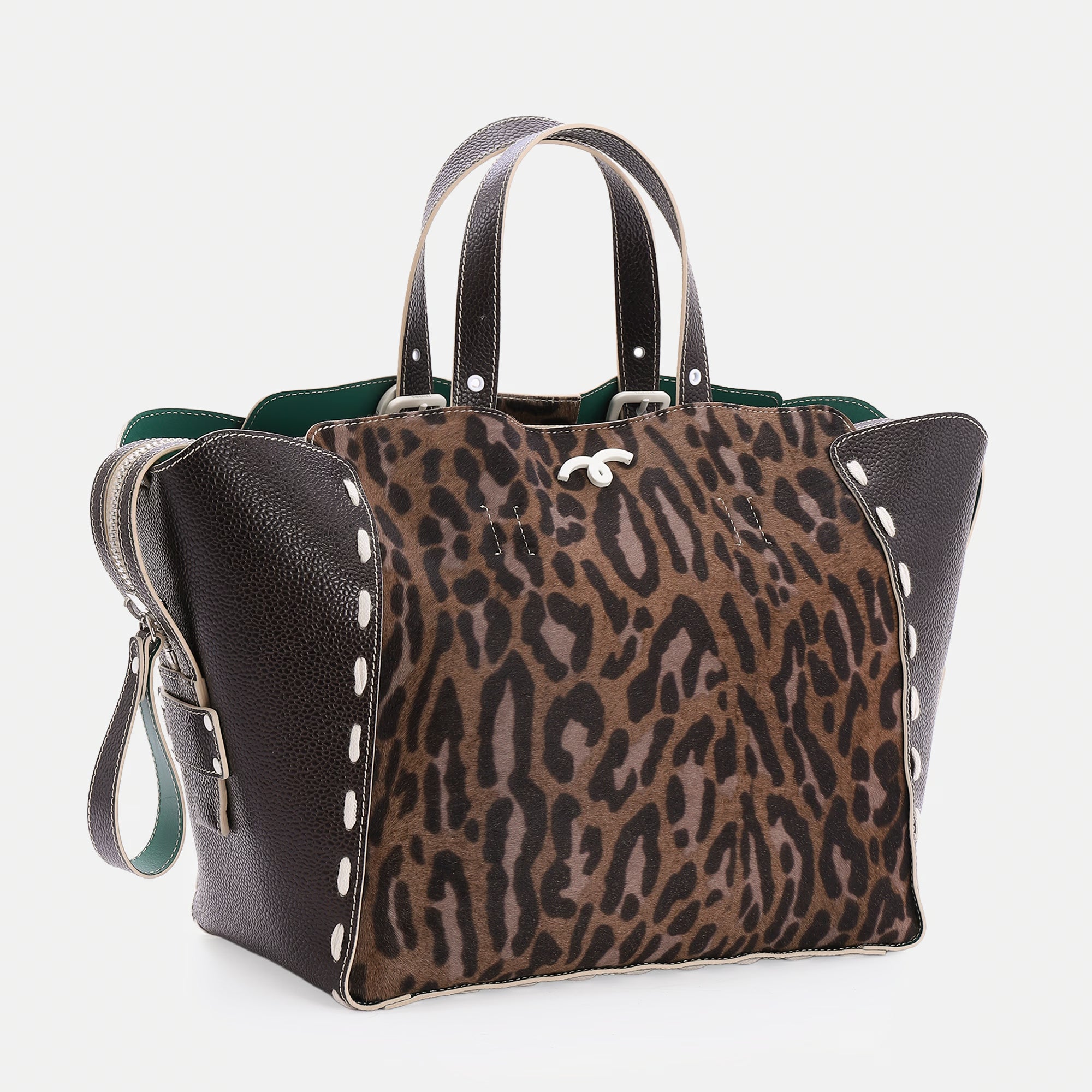 Borsa Margherita L Leopardo/Moro