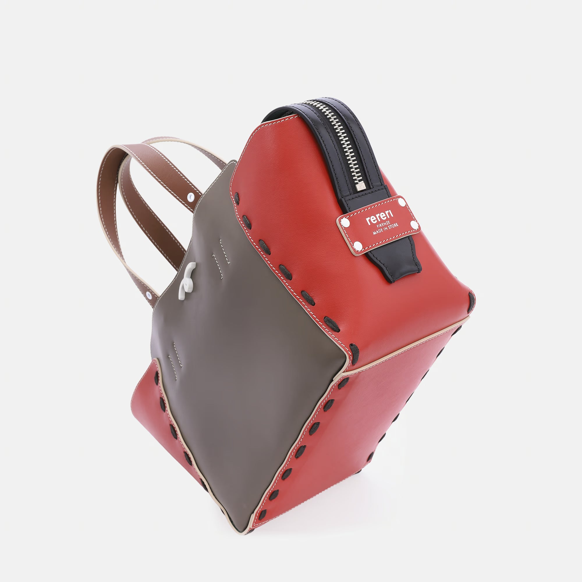 Borsa Margherita M Fango/Tabacco/Ciliegia