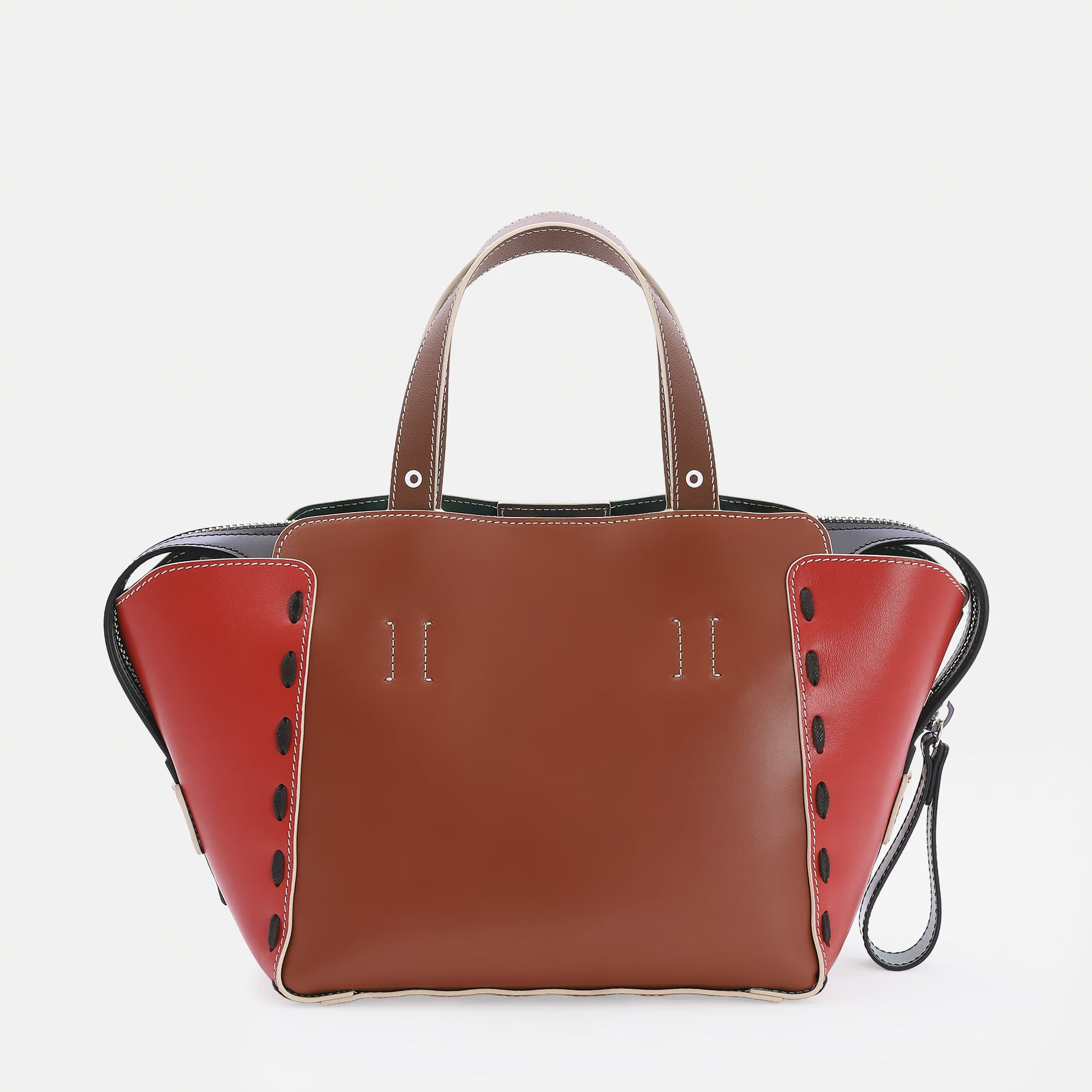 Borsa Margherita M Fango/Tabacco/Ciliegia