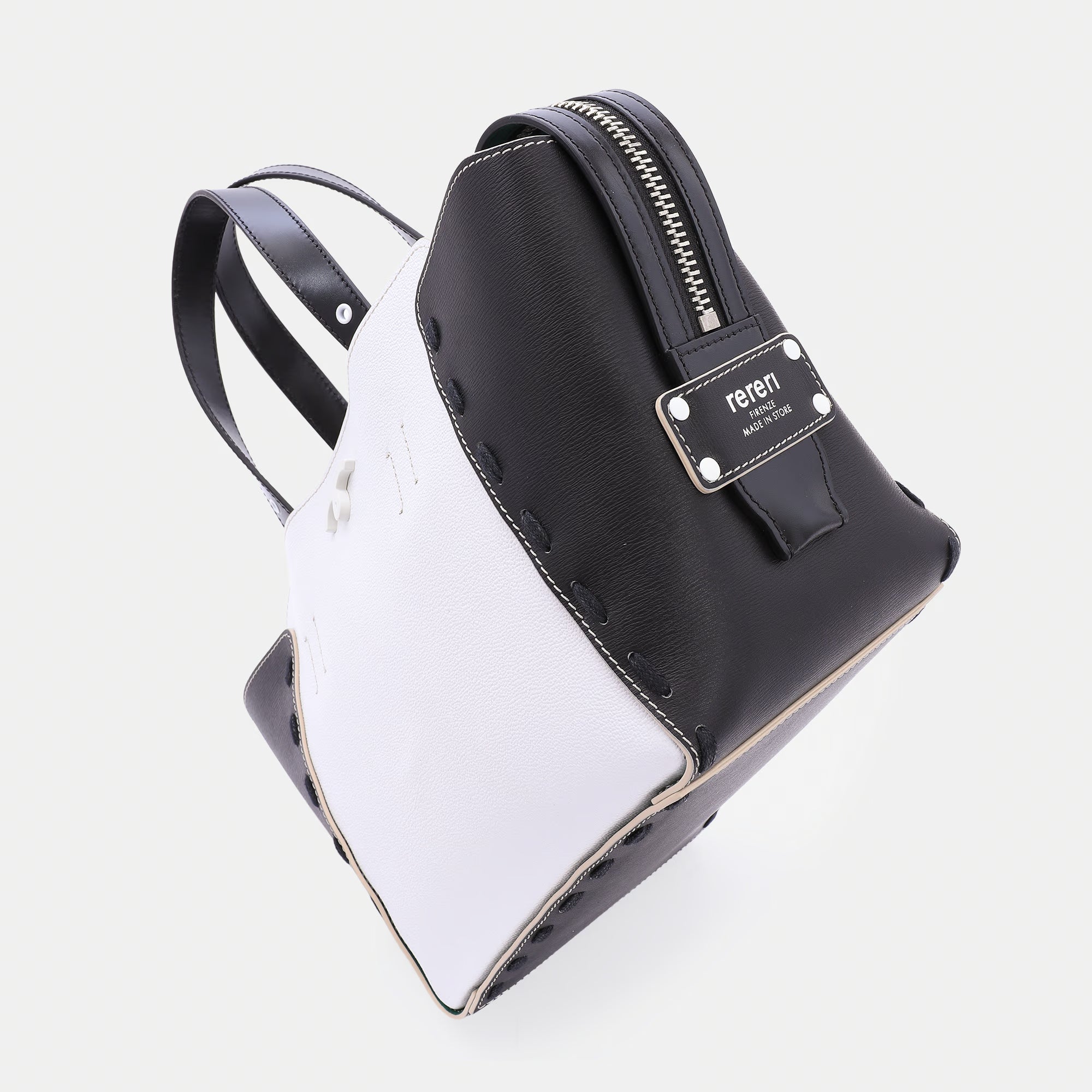 Borsa Margherita M Bianco/Nero Vienna