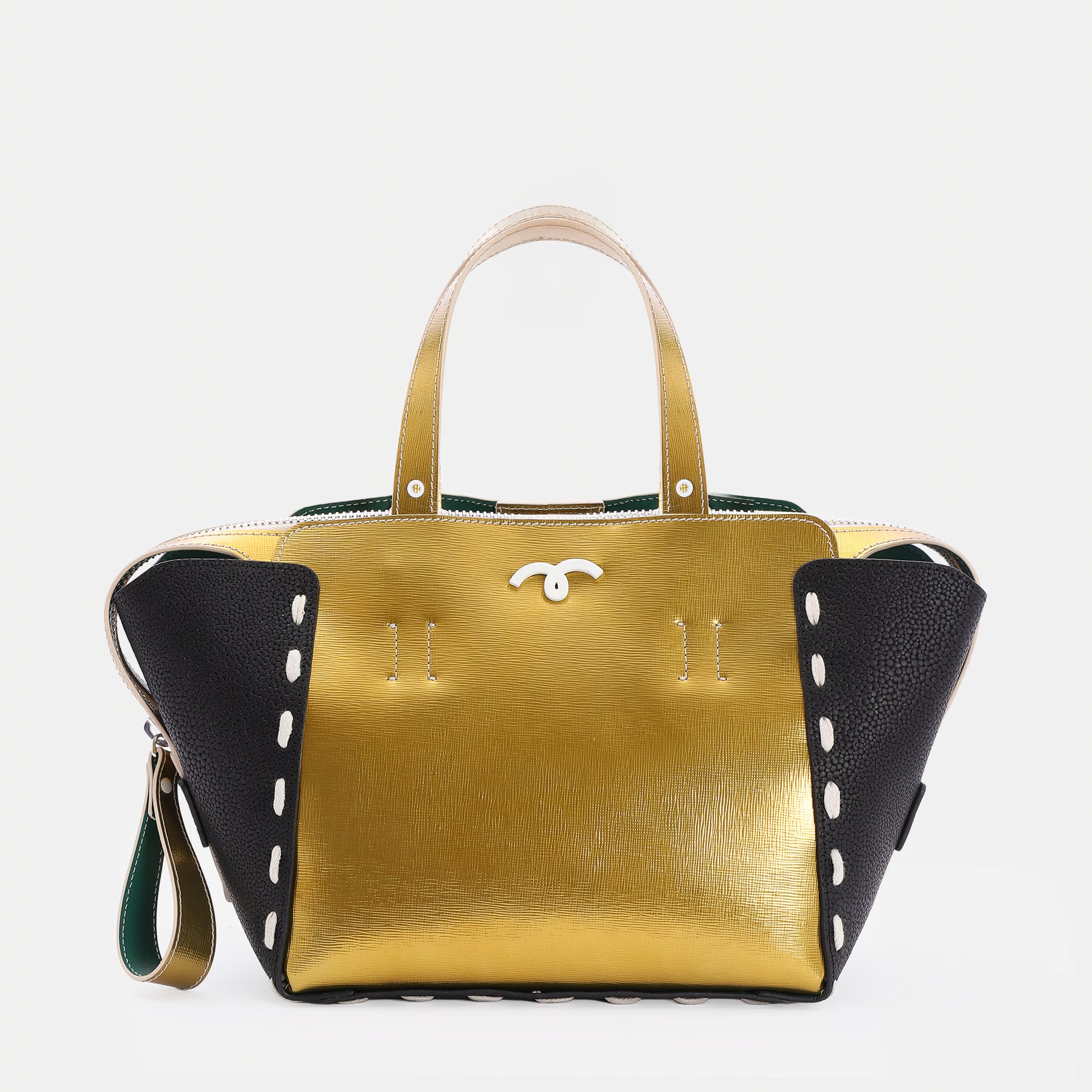 Borsa Margherita M Oro/Nero