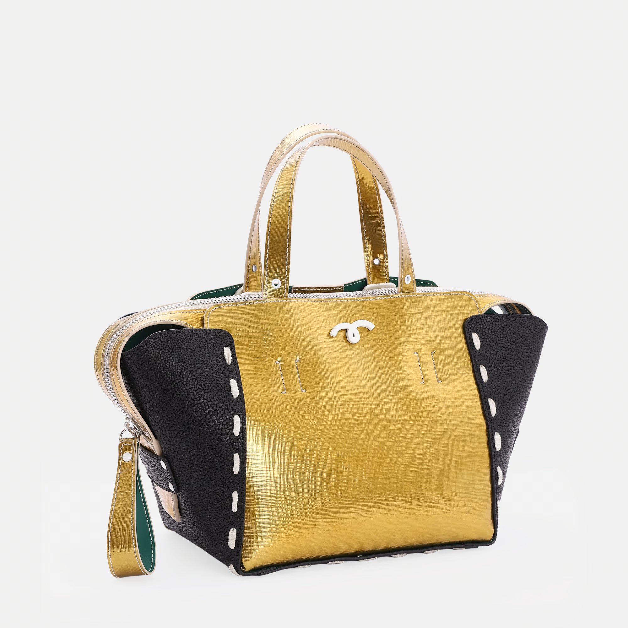 Borsa Margherita M Oro/Nero