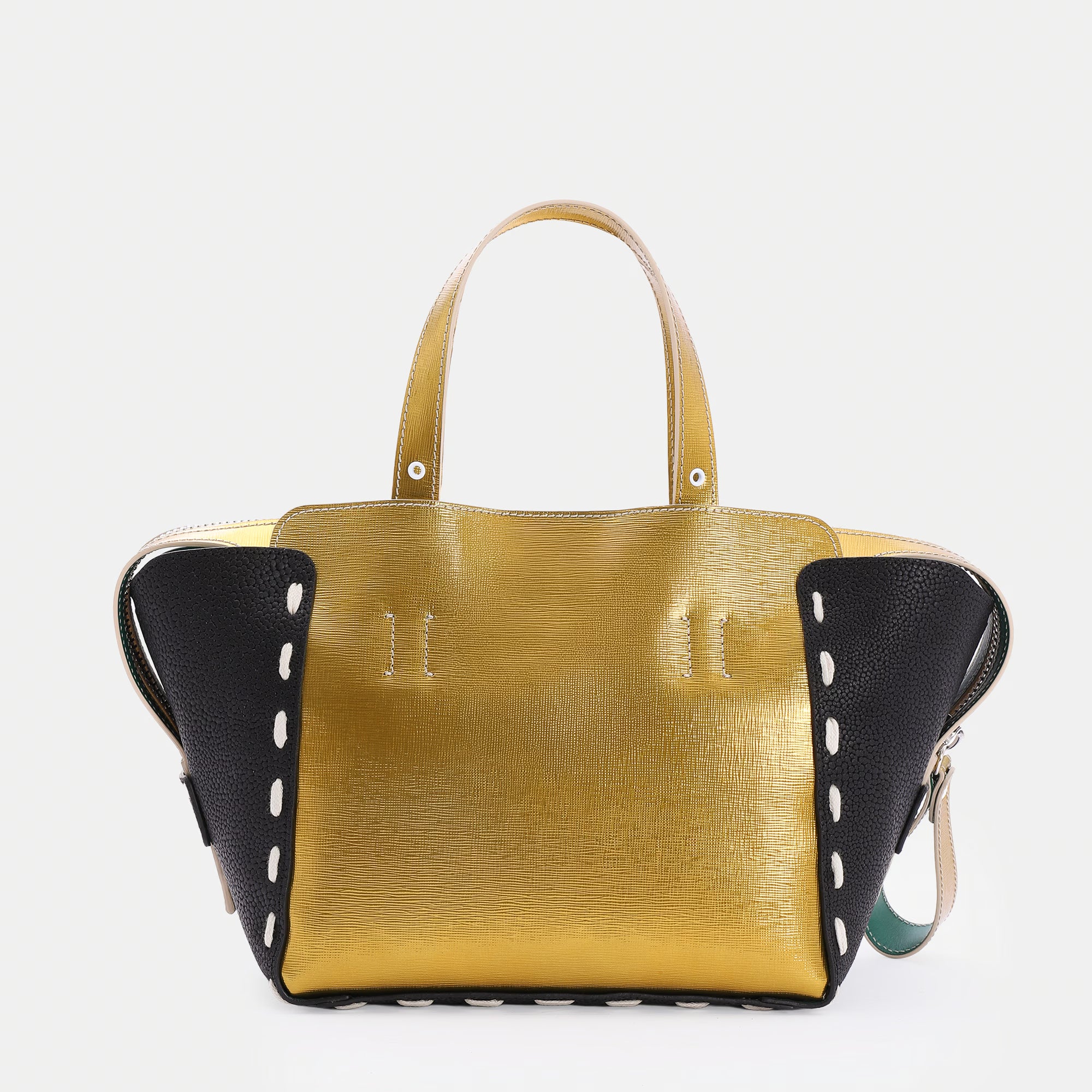 Borsa Margherita M Oro/Nero