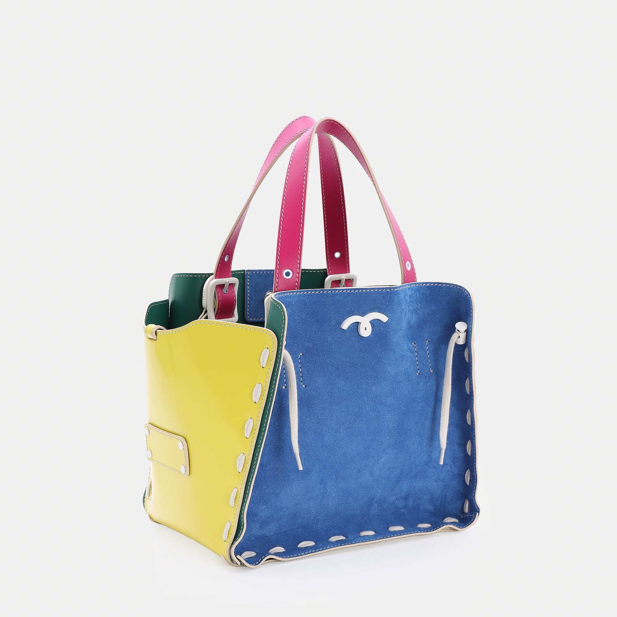 Borsa Fede M Bluette/Giallo Fluo