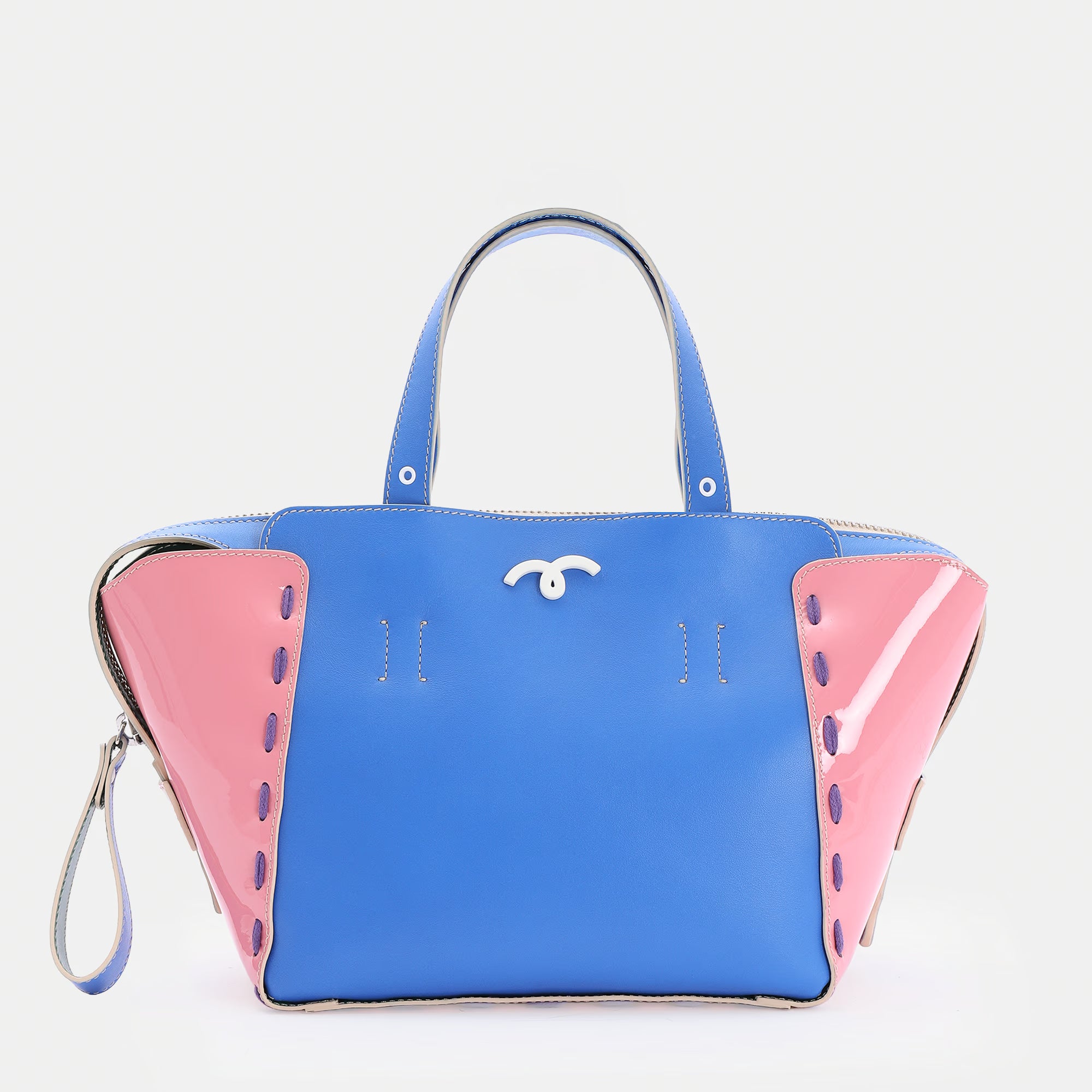 Borsa Margherita M Blu Intenso/Rosa