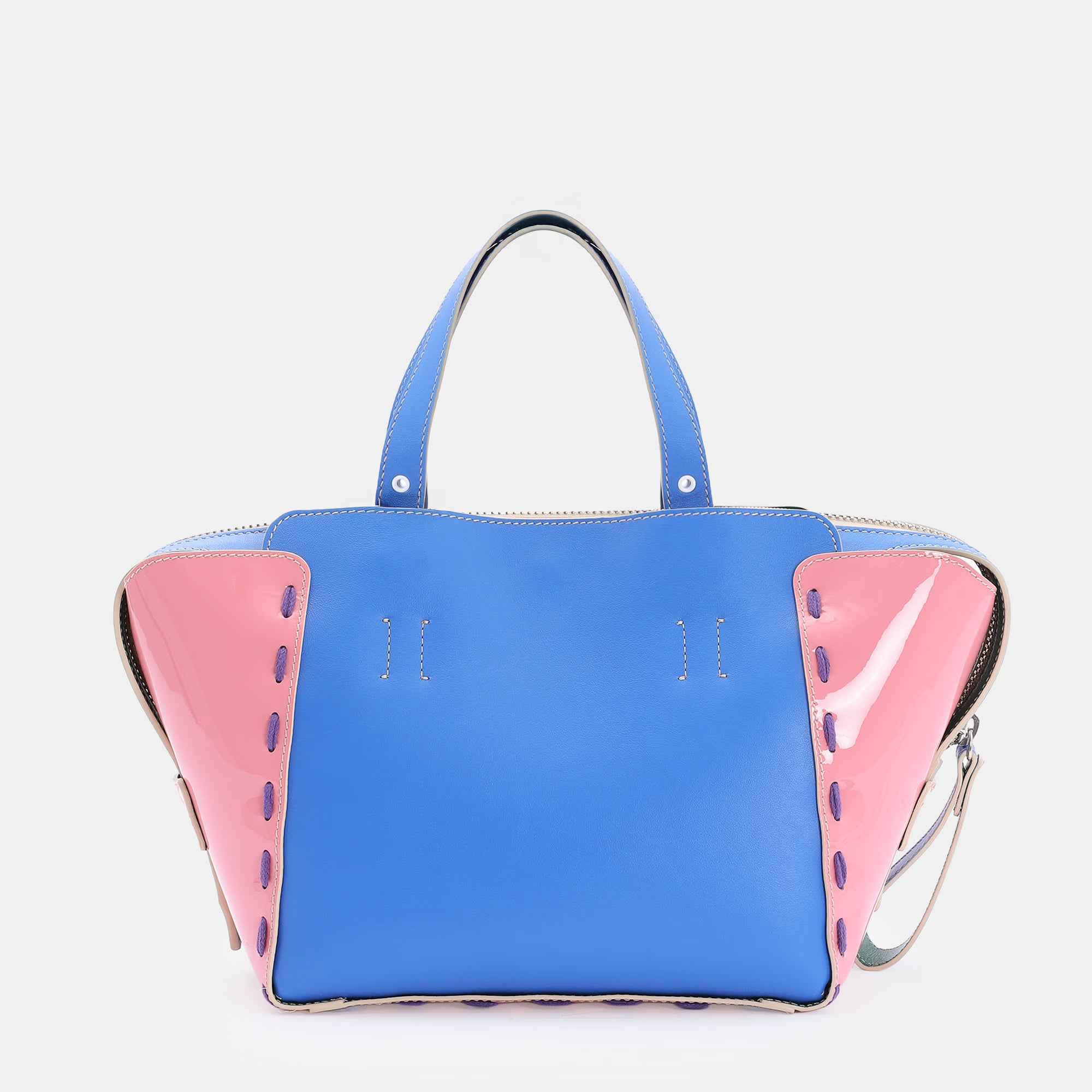 Borsa Margherita M Blu Intenso/Rosa