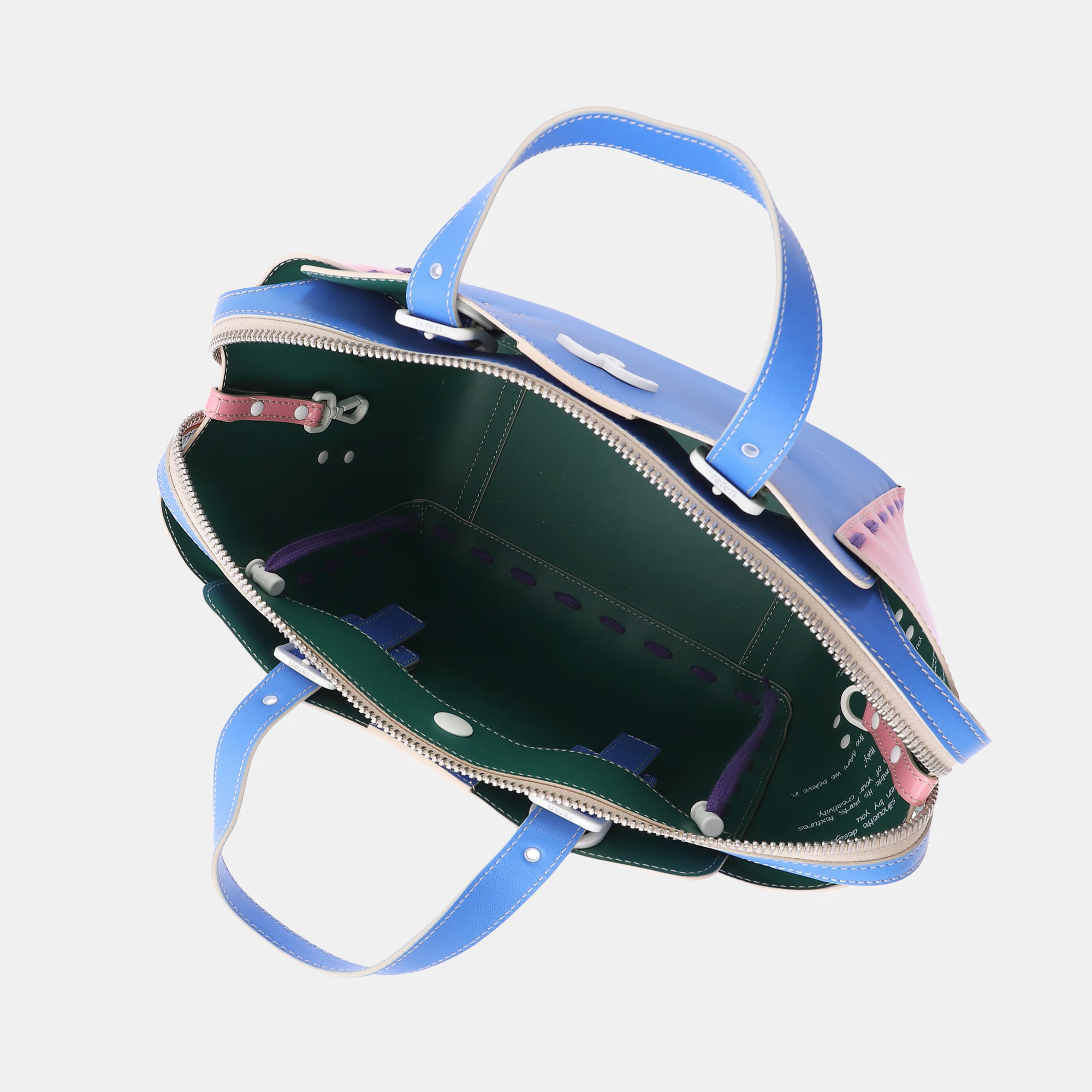 Borsa Margherita M Blu Intenso/Rosa