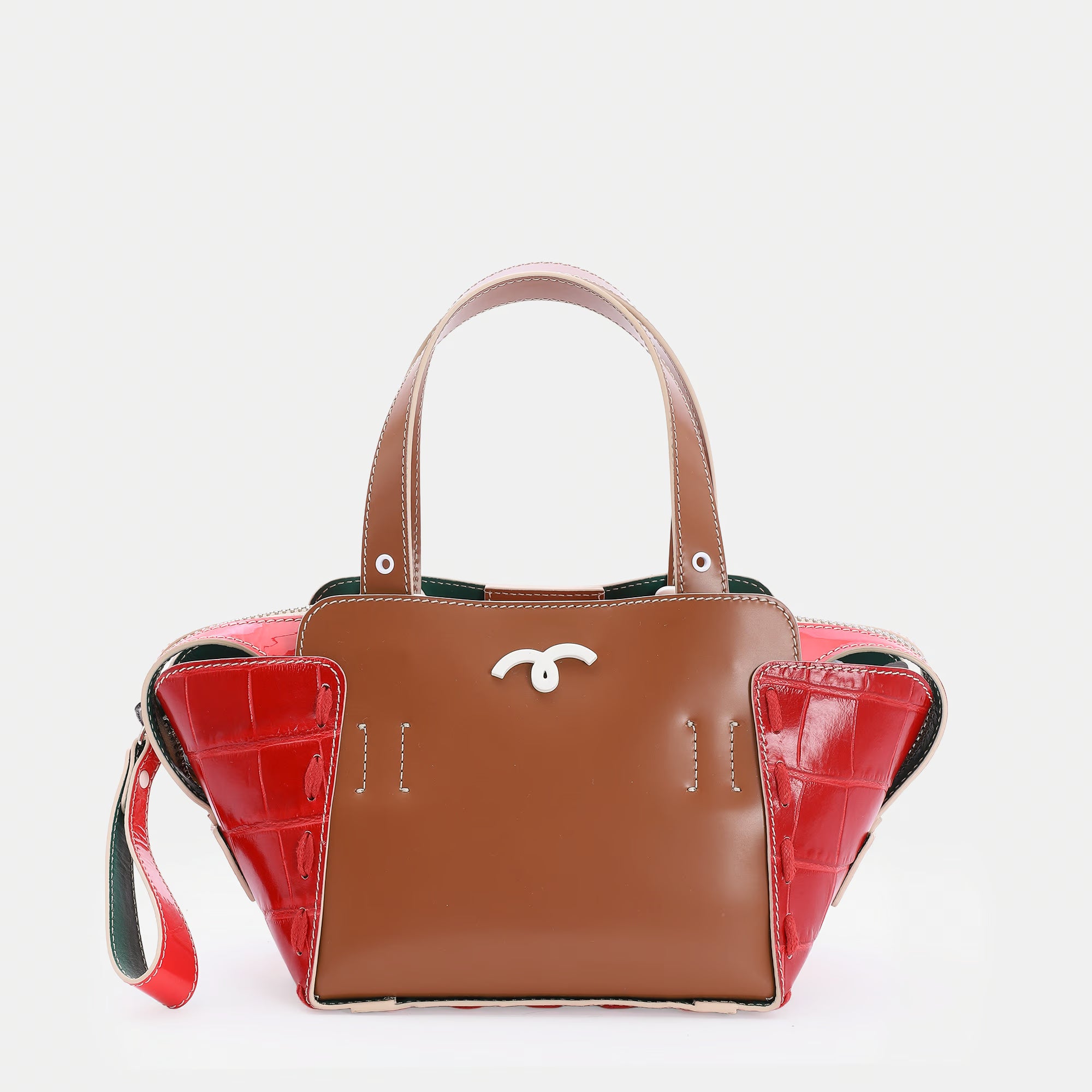 Margherita Bag S Tobacco/Red