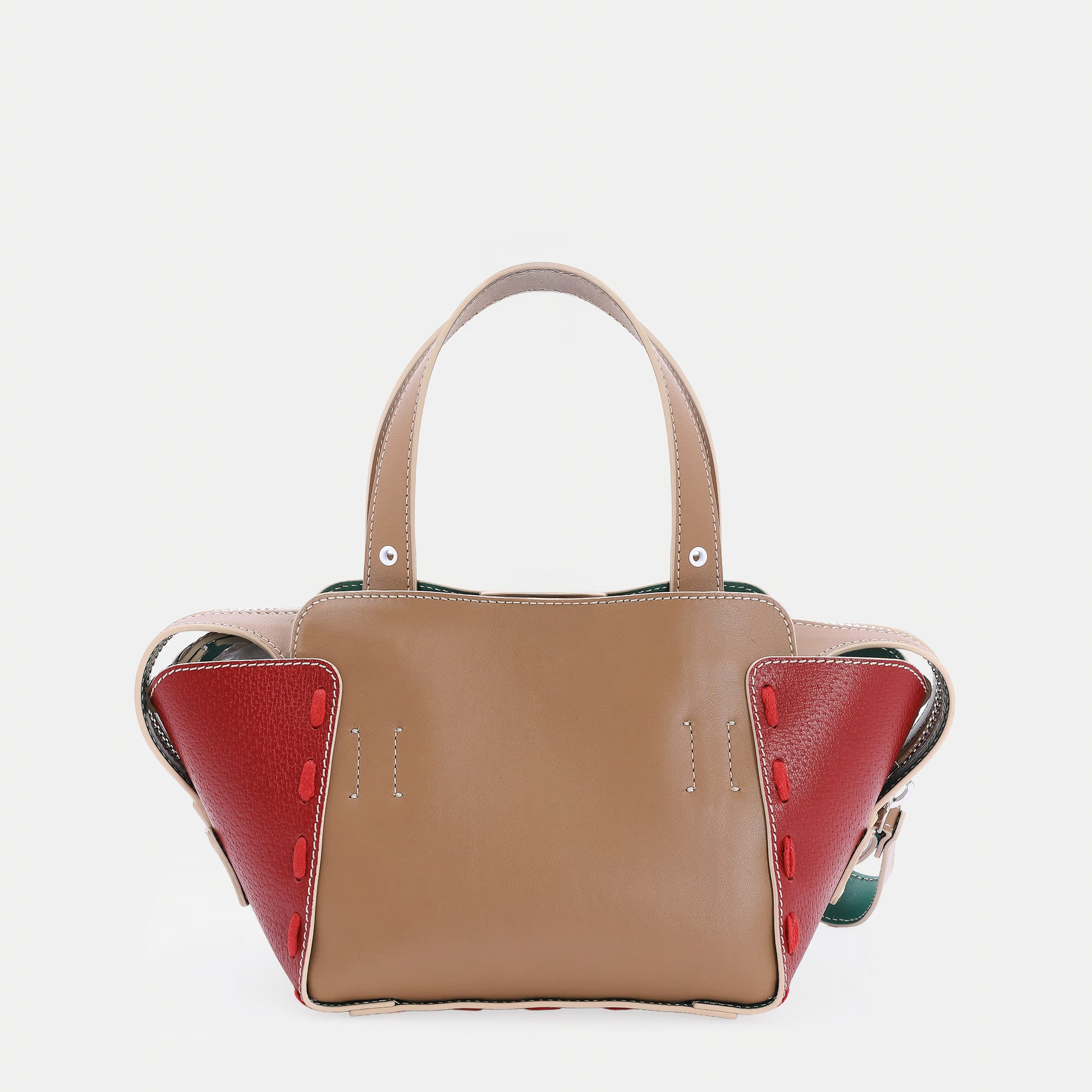 Borsa Margherita S Ecru/Rosso