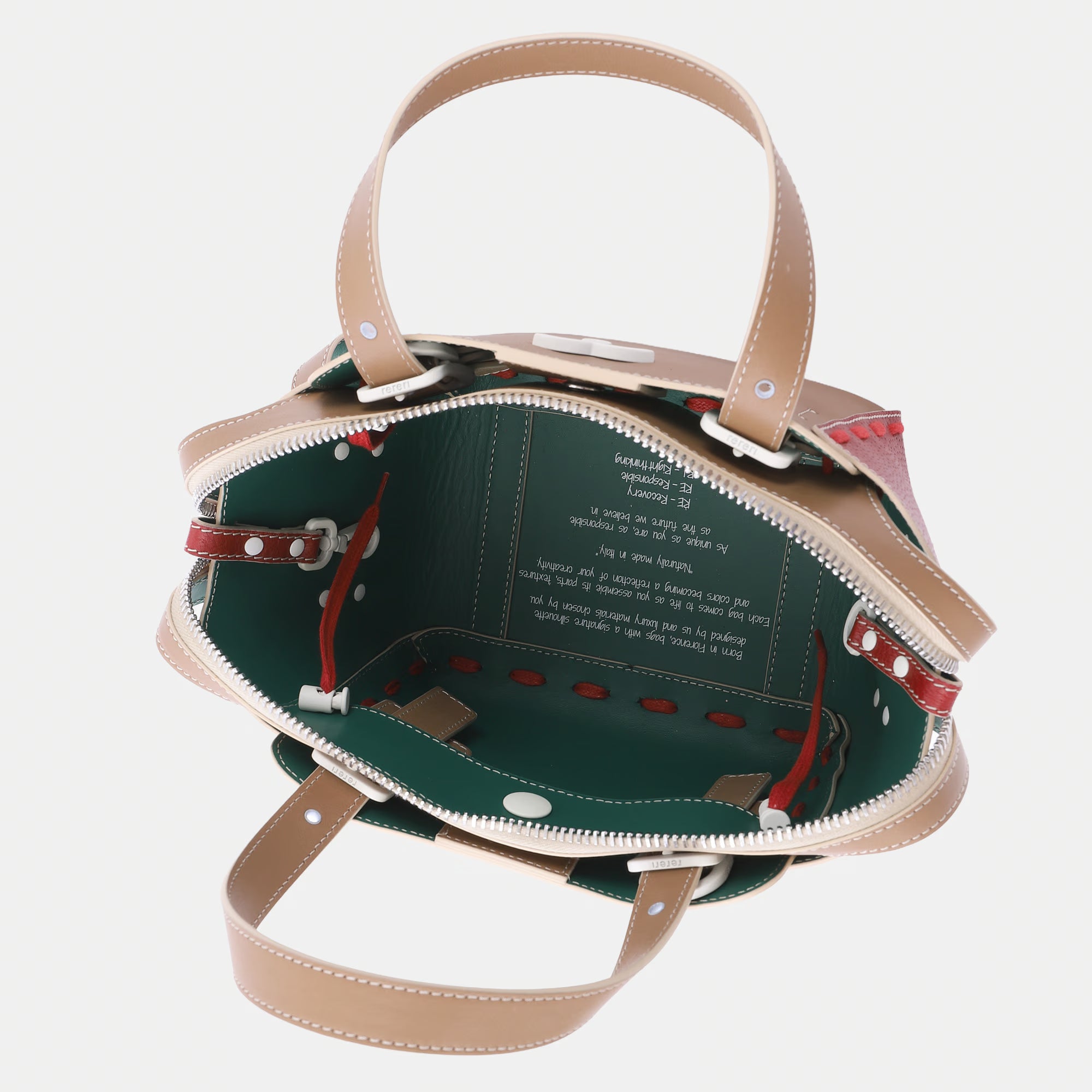 Borsa Margherita S Ecru/Rosso