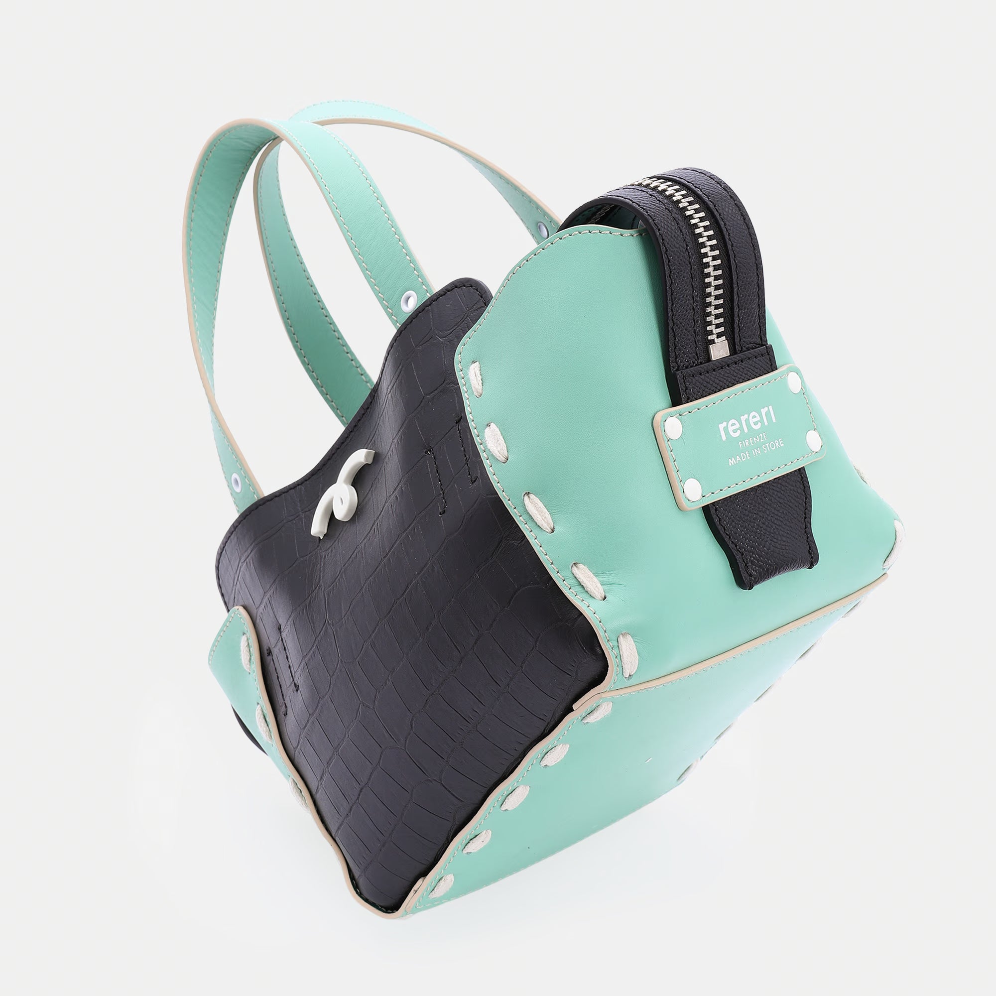 Borsa Margherita S Nero/Verde Menta