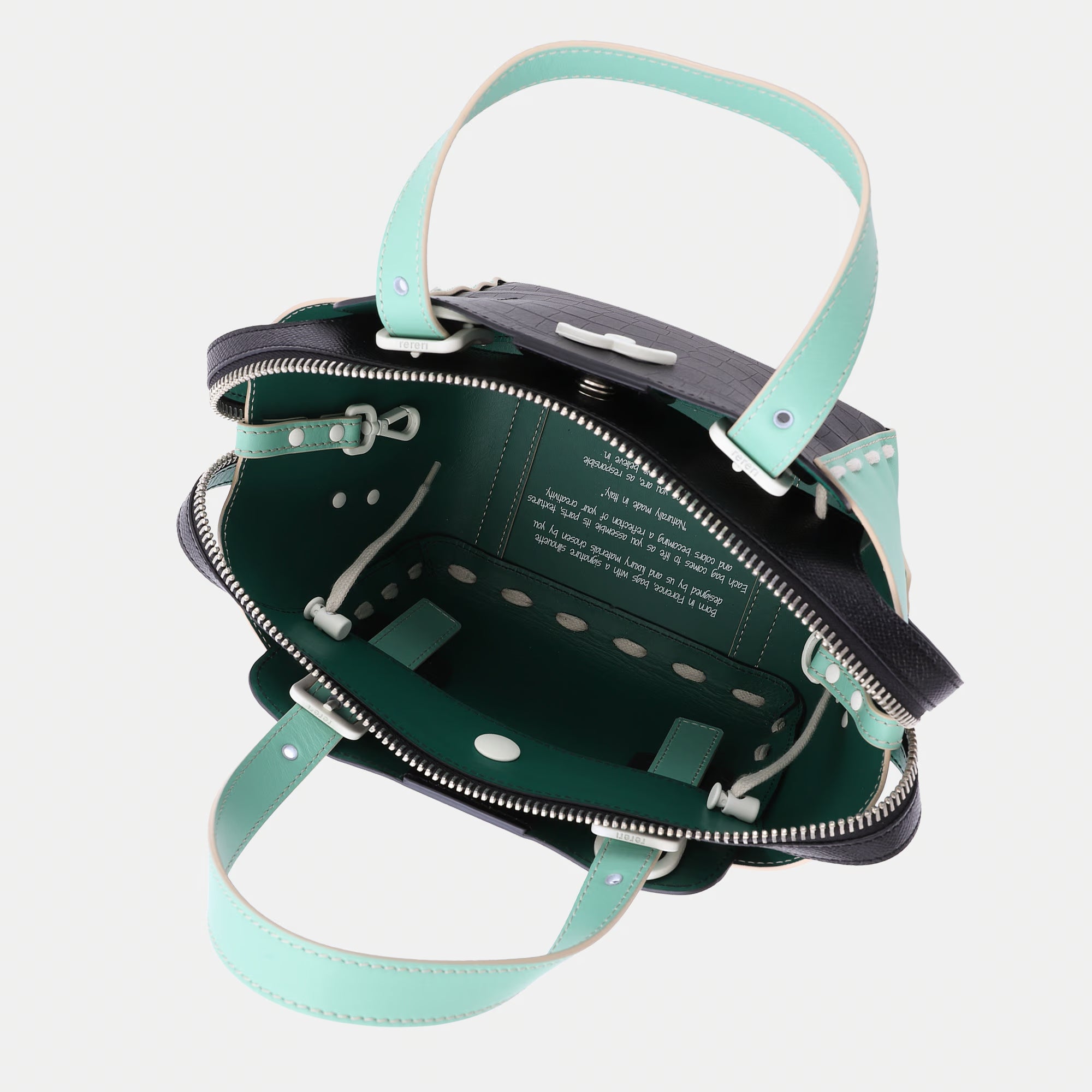 Borsa Margherita S Nero/Verde Menta