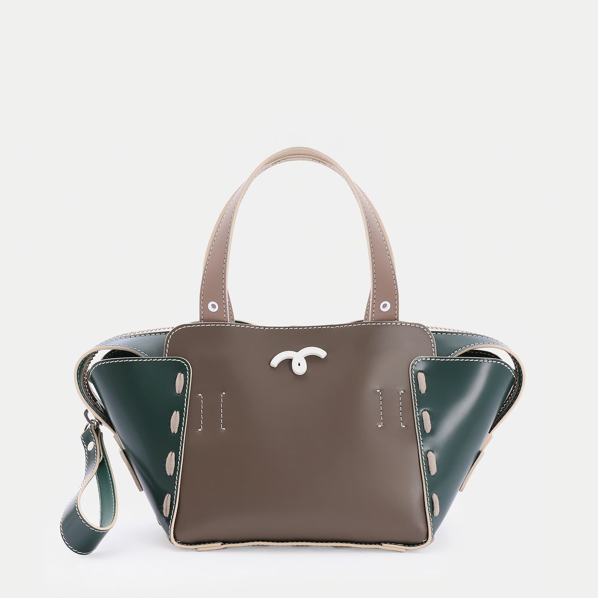 Borsa Margherita S Fango/Beige/Verde Bottiglia