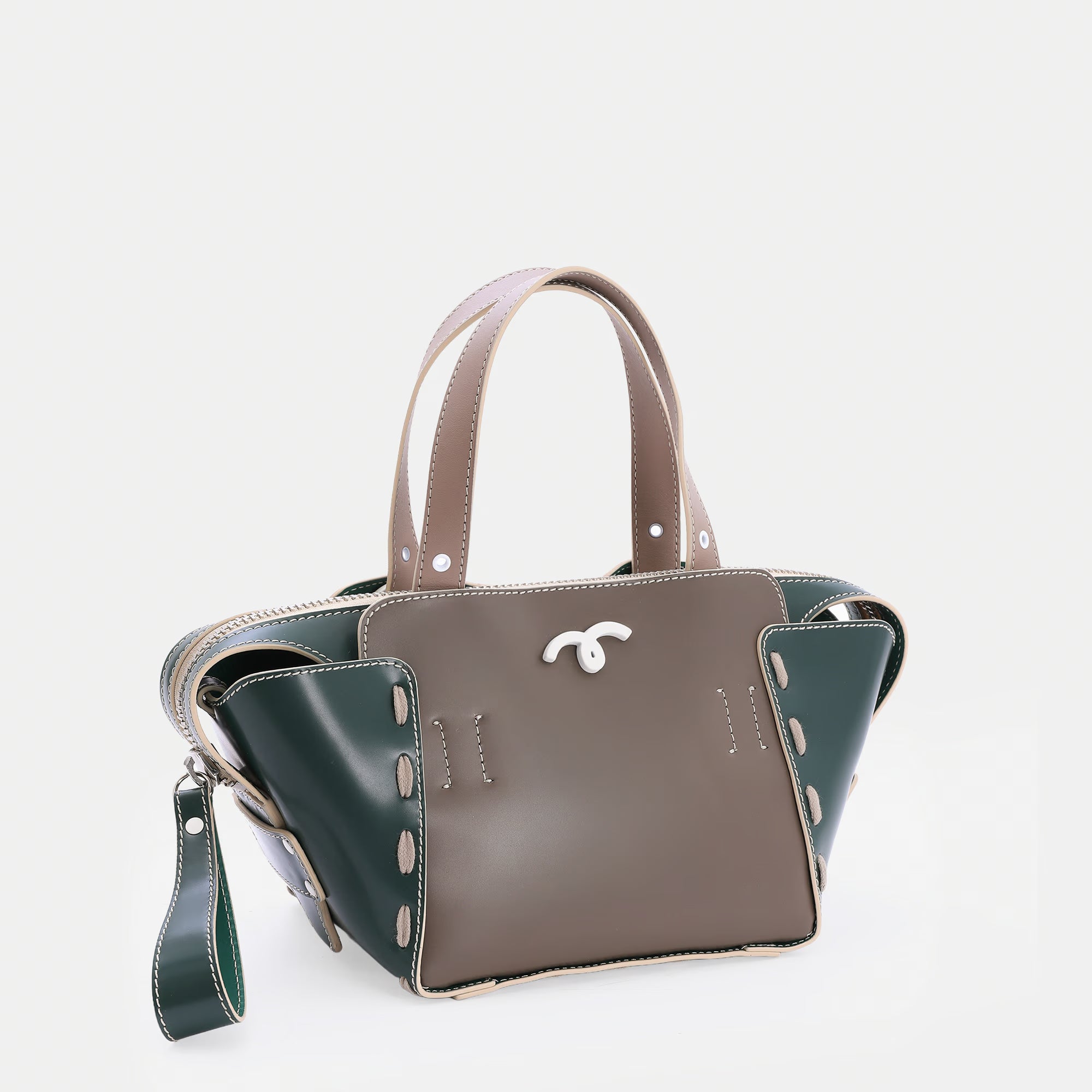 Borsa Margherita S Fango/Beige/Verde Bottiglia
