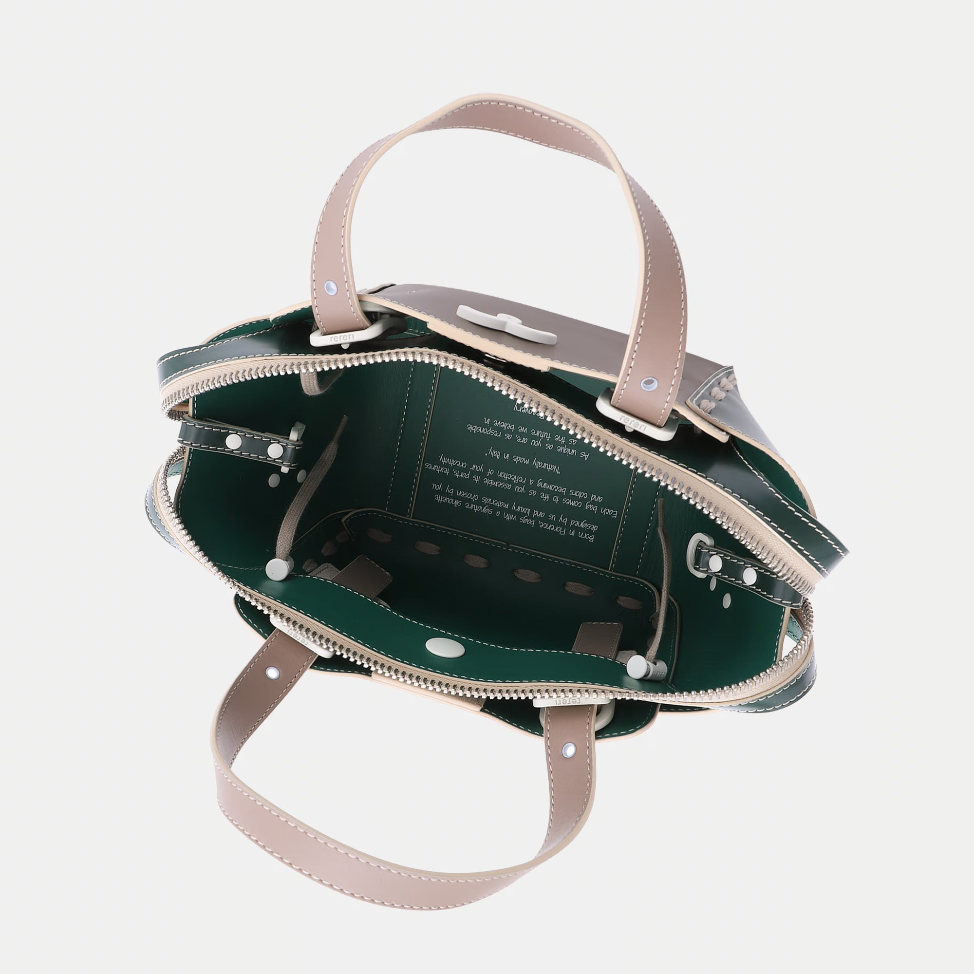 Borsa Margherita S Fango/Beige/Verde Bottiglia