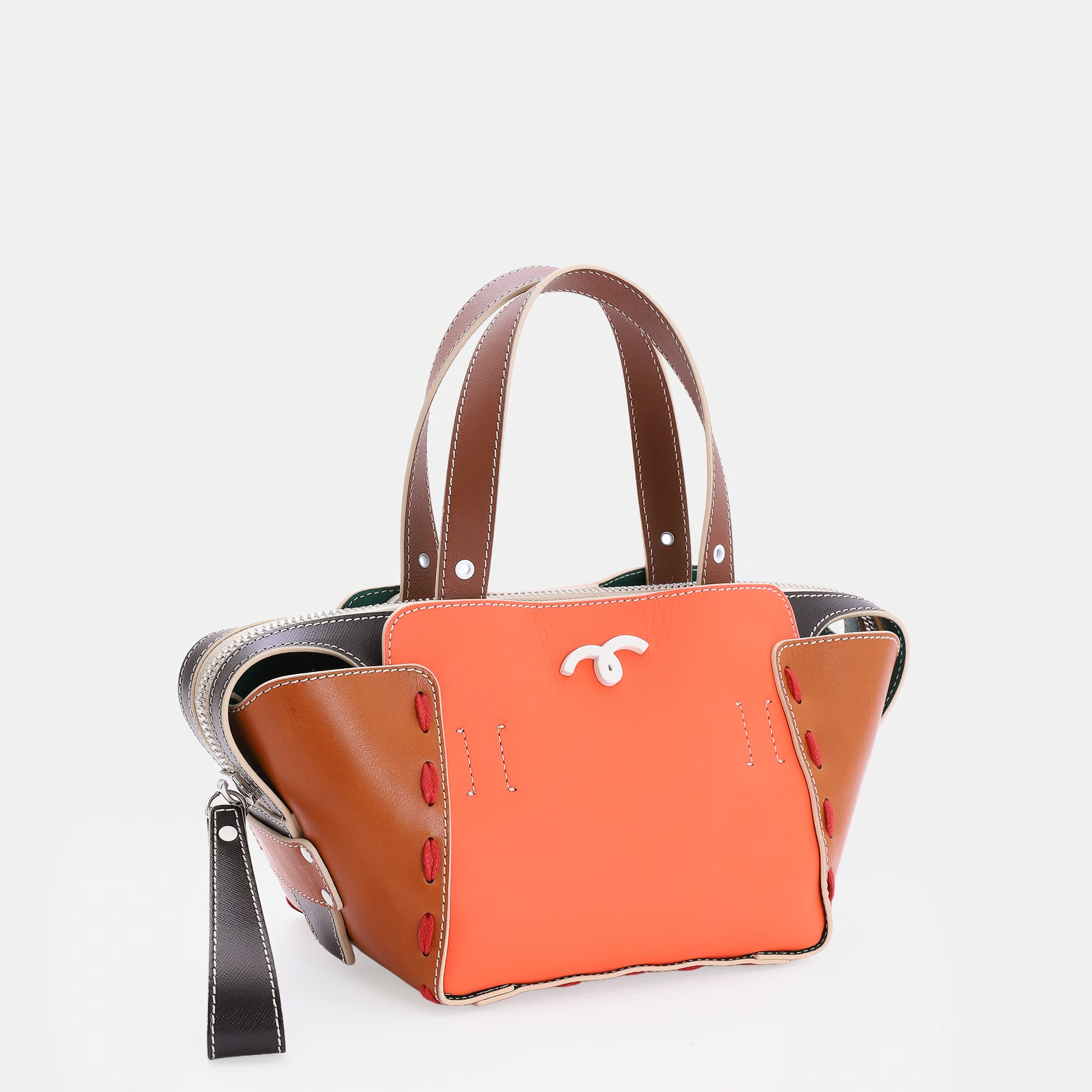 Borsa Margherita S Salmone/Tabacco